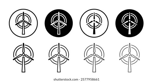 Wind turbine icon black and white vector sign