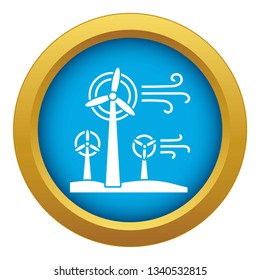 Wind turbine icon blue vector isolated on white background for any design