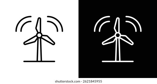 Icono de la turbina de viento en el fondo blanco