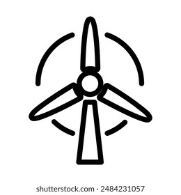 Wind turbine icon design in filled and outlined style