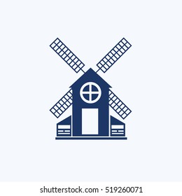 Wind turbine icon design,clean vector