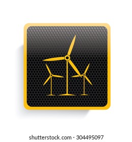 Wind turbine icon design,yellow version,clean vector