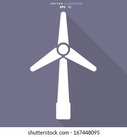 Wind Turbine Icon, Eco Concept