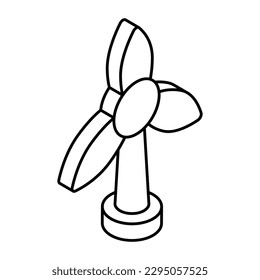 Icono de turbina eólica, vector modificable
