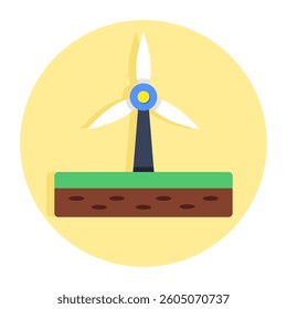 Wind turbine icon, editable vector