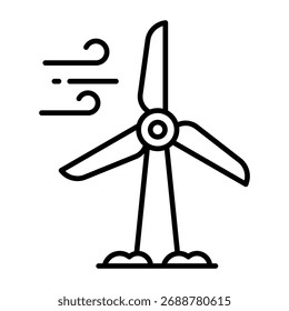 Ícone de turbina eólica, vetor editável