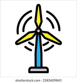 Wind Turbine Icon Element For Design