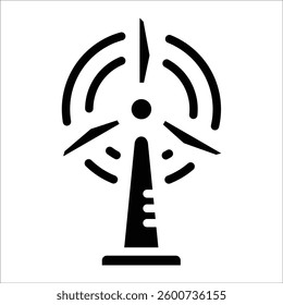 Wind Turbine Icon Element For Design