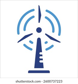 Wind Turbine Icon Element For Design