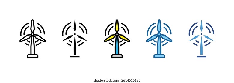 Wind Turbine Icon Element For Design
