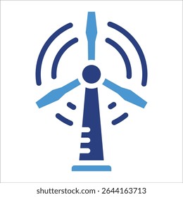 Wind Turbine Icon Element For Design