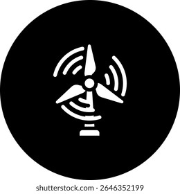 Wind Turbine Icon Element For Design