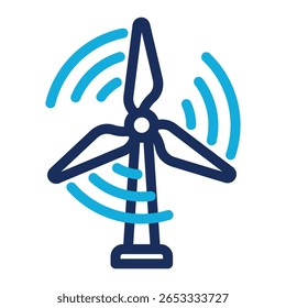 Wind Turbine Icon Element For Design