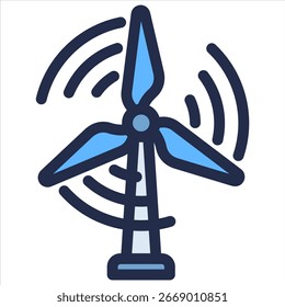 Elemento de ícone de turbina eólica para design