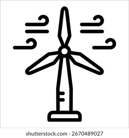 Wind Turbine Icon Element For Design
