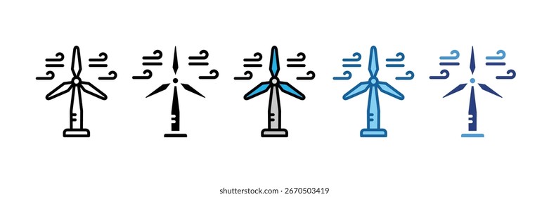 Wind Turbine Icon Element For Design