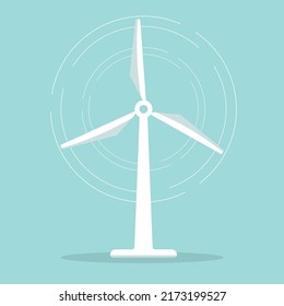 Icono de turbina eólica. Diseño plano. Silhouette de molino de viento. Icono simple. Icono plano moderno con colores elegantes. elemento de diseño de aplicaciones móviles y página de sitio Web. Ilustración del vector