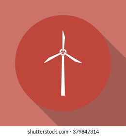 Wind turbine icon. Flat design style eps 10