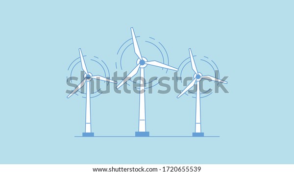 Wind turbine icon. Flat design style.\
Windmill silhouette. Simple icon. Modern flat icon in stylish\
colors. Web site page and mobile app design\
element.