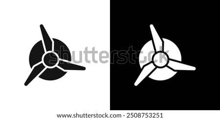 Wind turbine icon Flat fill set collection