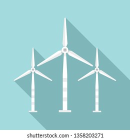 Wind turbine icon. Flat illustration of wind turbine vector icon for web design