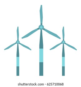 Wind turbine icon flat isolated on white background vector illustration