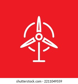 Wind turbine icon in flat style, vector illustration.