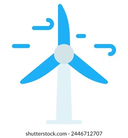 Icono de turbina de viento con estilo plano. Conveniente para el diseño del Sitio web, el logotipo, el App y la IU.