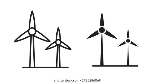 Windturbinensymbol flaches und dünnes Vektorpaket. Bearbeitbarer Symbolsatz