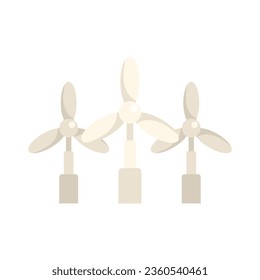 Wind turbine icon flat vector. Clean power. Eco safe isolated