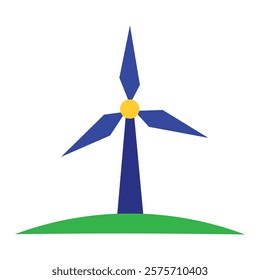 wind turbine icon .green energy  .global warming .in white background .