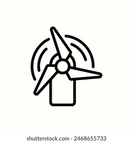 wind turbine icon, isolated line icon