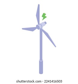 Wind turbine icon isometric vector. Recycle eco. Bio organic