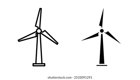 Wind Turbine icon line style. EPS10