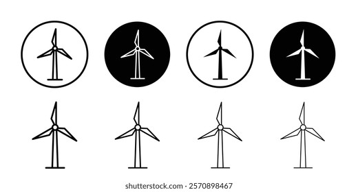 Wind turbine icon linear logo isolated