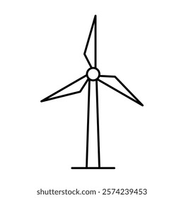 Wind turbine icon linear logo isolated