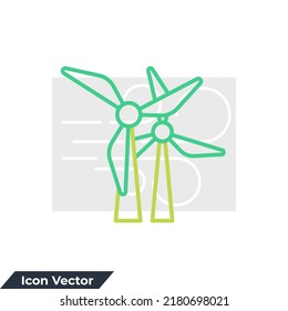 wind turbine icon logo vector illustration. wind power symbol template for graphic and web design collection