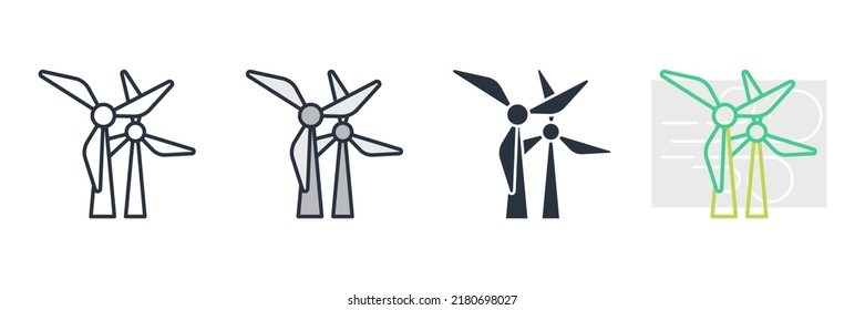 wind turbine icon logo vector illustration. wind power symbol template for graphic and web design collection