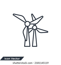 ilustración vectorial del icono de la turbina eólica. plantilla de símbolo de energía eólica para colección de diseño gráfico y web