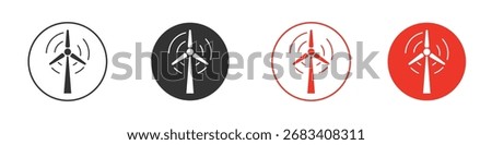 Wind turbine icon Logos. Flat Vector Icon Design Template