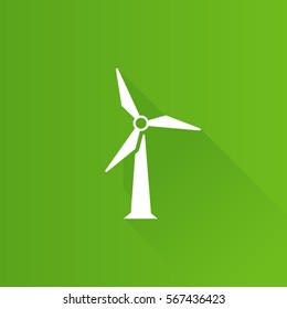 Wind turbine icon in Metro user interface color style. Power generation renewable energy