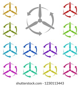 wind turbine icon in multi color. Simple glyph vector of energy set for UI and UX, website or mobile application