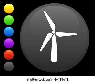wind turbine icon on round internet button original vector illustration 6 color versions included