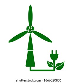wind turbine icon on white background