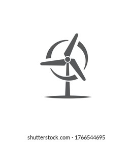 Wind turbine icon on white