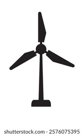 Wind turbine icon on white background. Windmill silhouette vector icon. Wind generator glyph icon in black color. vector illustration.
