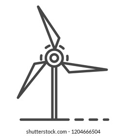 Wind turbine icon. Outline wind turbine vector icon for web design isolated on white background