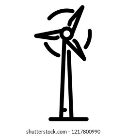 Wind turbine icon. Outline wind turbine vector icon for web design isolated on white background