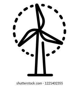 Wind turbine icon. Outline wind turbine vector icon for web design isolated on white background