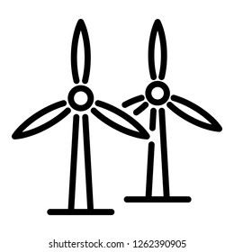 Wind turbine icon. Outline wind turbine vector icon for web design isolated on white background